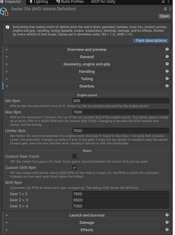 Field descriptions